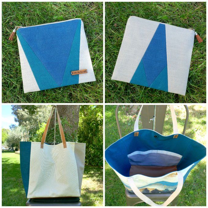 Cabas Blue Mountains + pochette