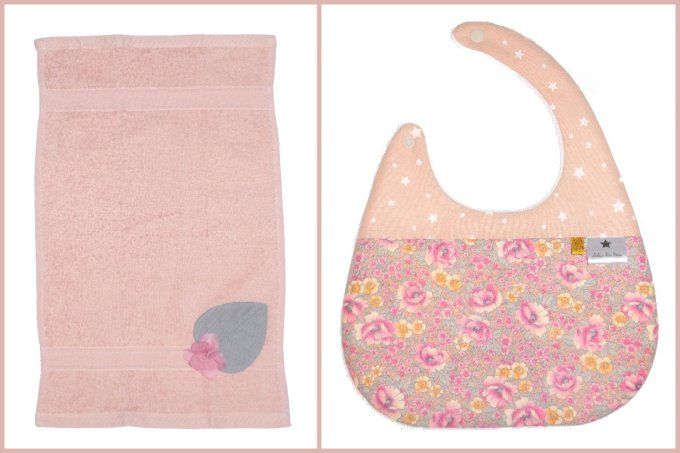 Corbeille de bébé Liberty rose poudré