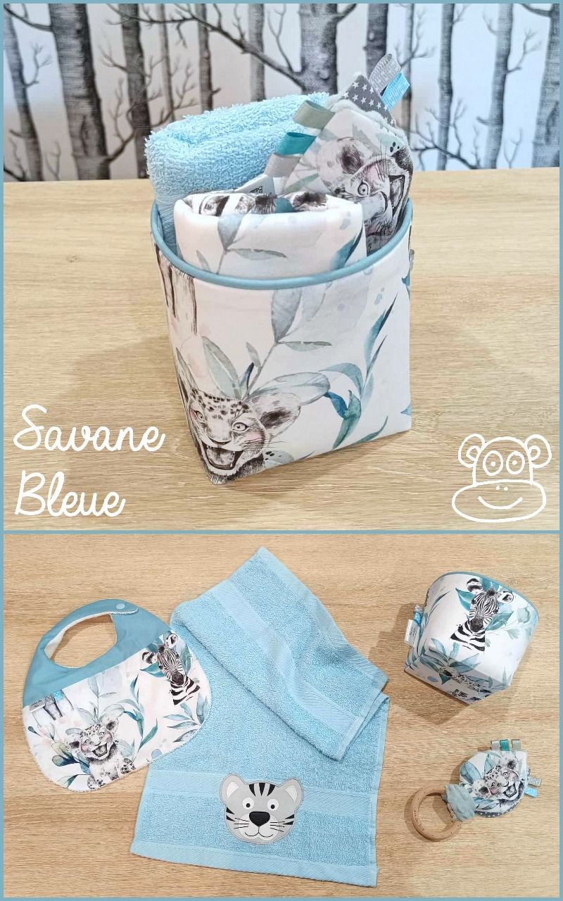 Corbeille de bébé Savane bleue