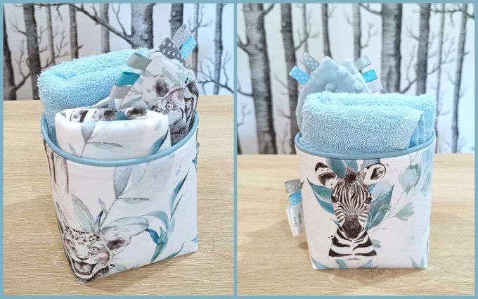 Corbeille de bébé Savane bleue