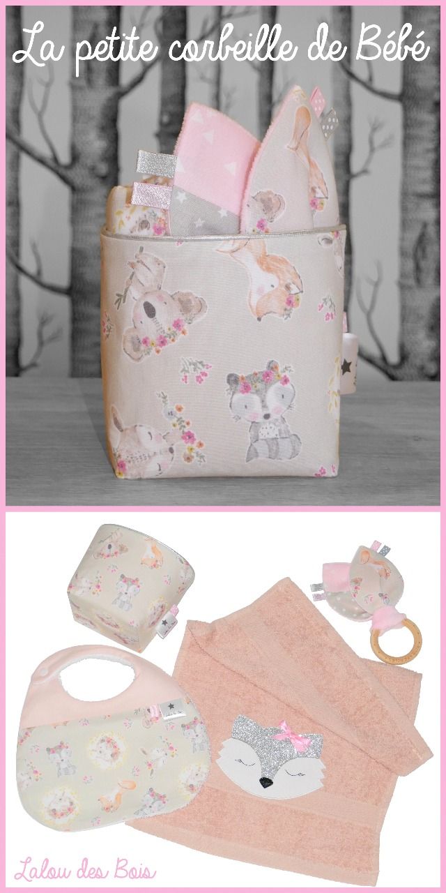 Corbeille de bébé Petits animaux & fleurs