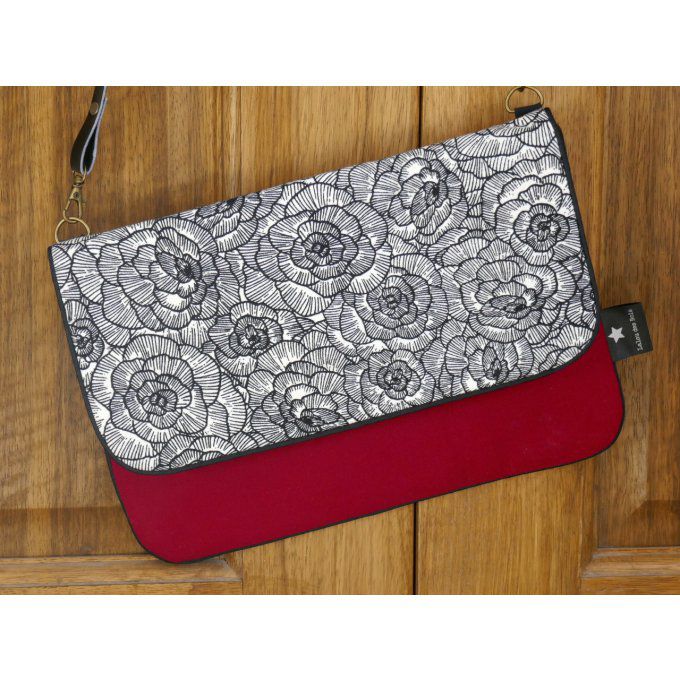 Pochette à bandoulière Roses rouge