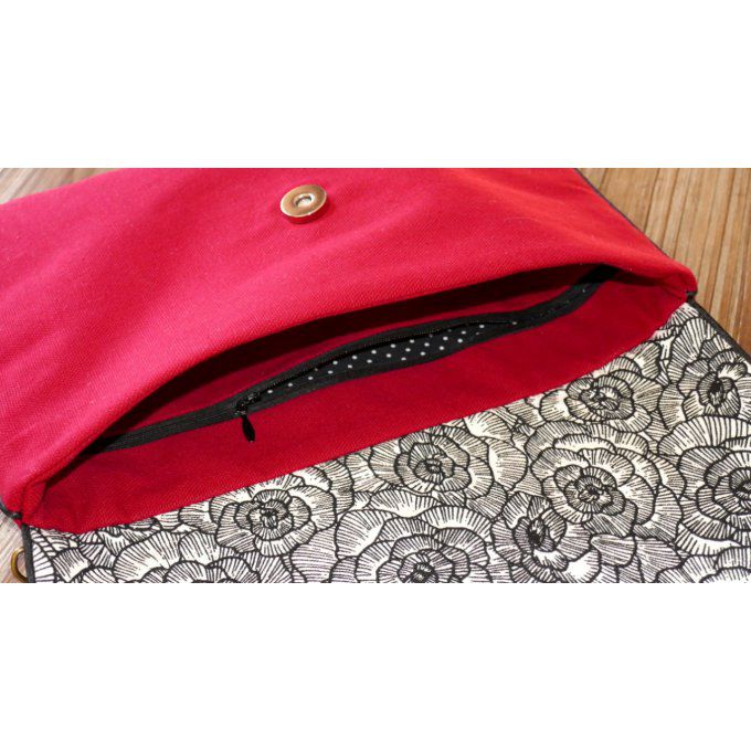 Pochette à bandoulière Roses rouge