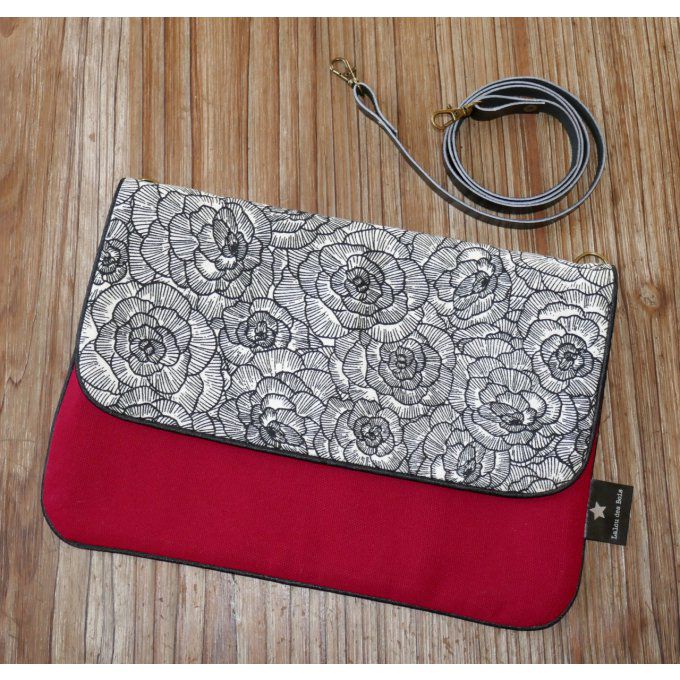 Pochette à bandoulière Roses rouge