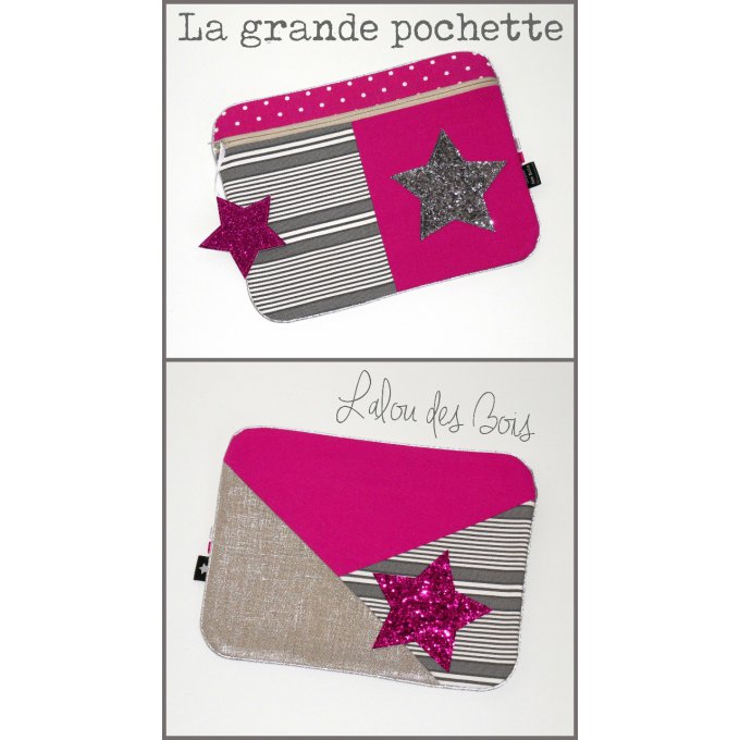 Pochette GM Fuchsia & argent