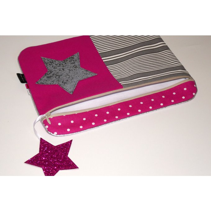 Pochette GM Fuchsia & argent