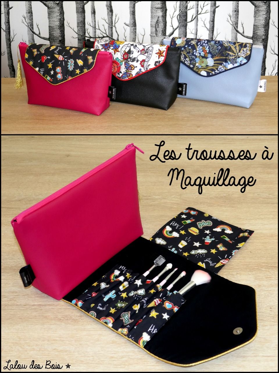 Trousse de maquillage en bois